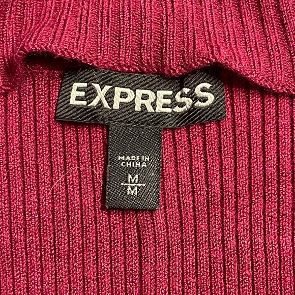 Express Women’s Knit Sleeveless Top Red Cutout Size Medium - Picture 4 of 7